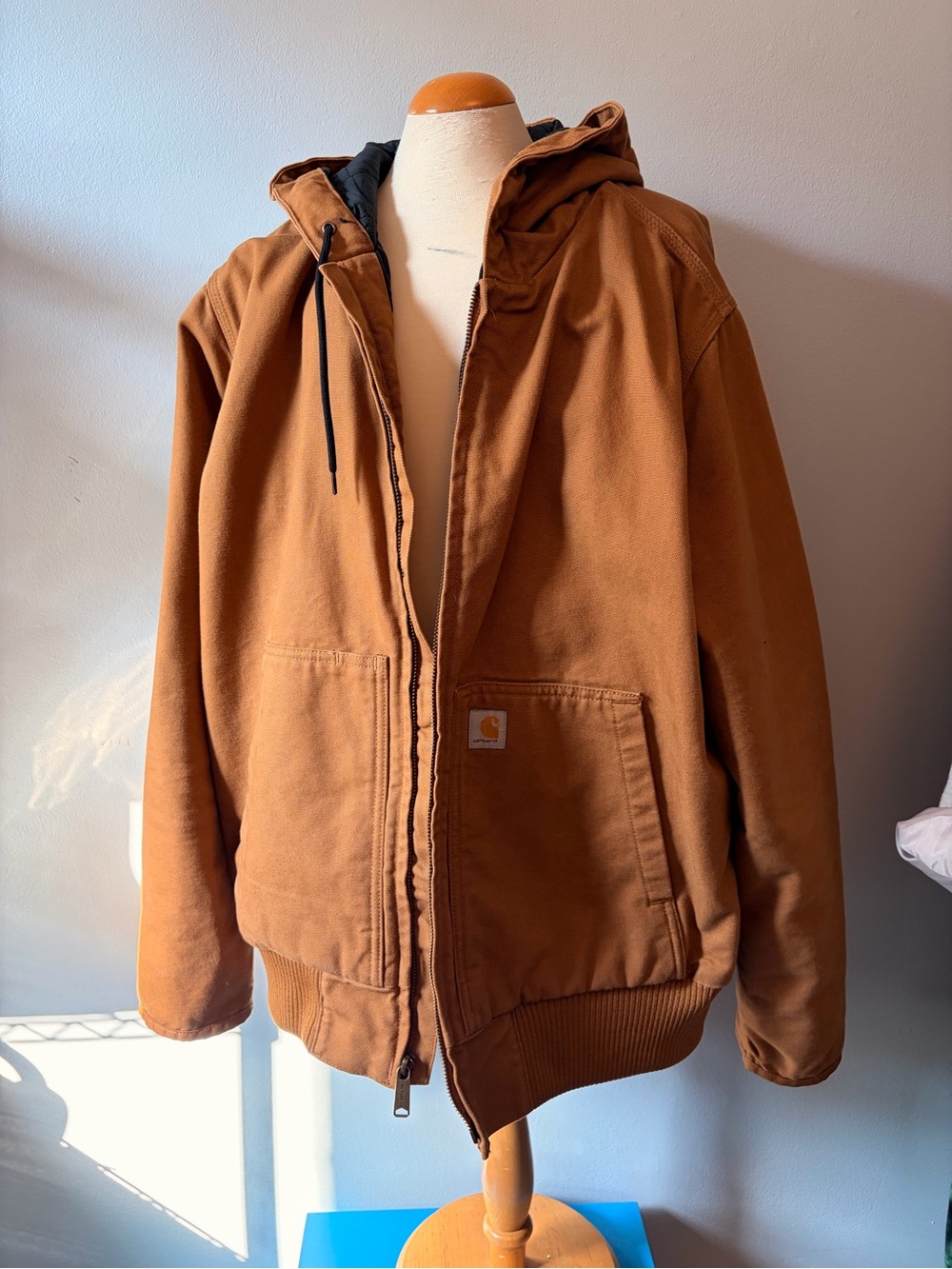 Carhartt Brown Hooded Canvas Zip Utility Jacket